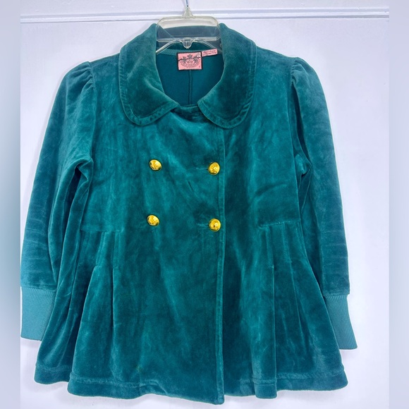 New Vintage Juicy Couture double breasted velour jacket with gold buttons, Sz S - Picture 1 of 10